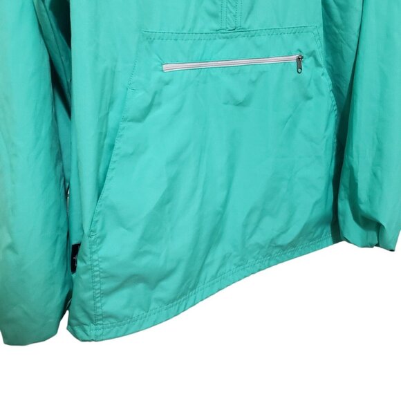 Charles River Mens Windbreaker Jacket Size L Pack & Go Zip Hooded Pullover Mint - Picture 4 of 9
